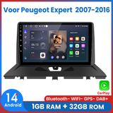 Awesafe Autoradio - Geschikt Voor Peugeot Expert 2007 t/m 2016 - Apple Carplay & Android Auto (Draadloos) - Android 14.0 - 1+32GB - Touchscreen - GPS Navigatiesysteem