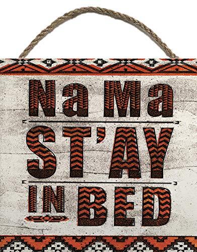 Barry Goodman Na Ma St'ay in Bed Houten Blok, Multi-Color, 20 x 20cm