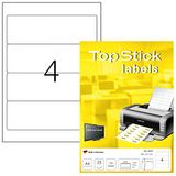 TopStick 8413 ruge etiketten A4 kort/ras (192 x 61 mm, 25 velles, papier, mat) zelfklevend, bedrukbaar, permanent zelfklevende mapetikettes, 100 etiketten voor printer, wit