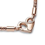 Pandora 582731C00 - Armband met hartje van 14k roségoud verguld sterling zilver, 21 cm