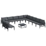 vidaXL - Tuinbank - Set - 12 - st - Zwart - Staal
