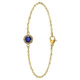 Lucardi Dames Stalen goldplated armband vintage met blauwe zirkonia