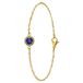 Lucardi Dames Stalen goldplated armband vintage met blauwe zirkonia