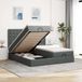 vidaXL - Cadre de lit - avec - matelas - et - LED - 200x200cm - Tissu - Gris foncé
