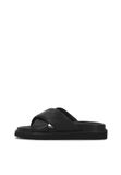 Kazar Zwarte Leren Platte Sandalen Dames Maat 38