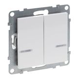 LEGRAND, SEANO met Netatmo 2-voudige schakelaar met N-ladder, 2 schakelkanalen (elk 250 W), schroeven of spreidklauwen, HOME + CONTROL App, Smart Home, kleur: ultrawit, 765642