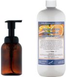 Claudius Cosmetics B.V. Claudius Zeepdispenser 300 ml amber bruin hervulbaar + 1 liter Bodylotion Sweet Orange & Cedarwood navulling