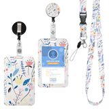 Cozary Afneembare Lanyard Neck Badge Houder Bloemen Clip Badge Houder Intrekbare voor Verpleegkundige Arts Leraar Studenten