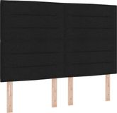 vidaXL Boxspring bed met matras met LED Zwart 140 x 200 cm Stof
