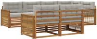 vidaXL - Acacia Houten Loungeset Hoekbank 7-Zits Naturel en Lichtgrijs