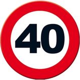 Miko 40 jaar bord - Decoratie stopbord voor verjaardag - Dia 49 cm