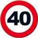 Miko 40 jaar bord - Decoratie stopbord voor verjaardag - Dia 49 cm