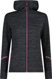 CMP Dames fleece met capuchon XS Antraciet Mel./Zwart Polyester
