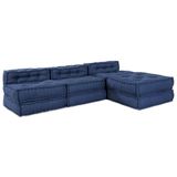 vidaXL Modulebankeenheid Stof Indigo