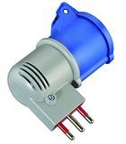 Elektrialine 80958 netstekker Italiaanse grote 16 A stekker industrie IEC met deksel geschikt voor campers, camping, caravan, boot, bouwplaats grijs