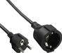 InLine CEE 7/7 (recht) - CEE 7/3 (recht) stroom verlengkabel | 3x 1,50mm | zwart | 20 meter