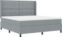 vidaXL Boxspring bed met kussen Lichtgrijs 200 x 180 cm Stof