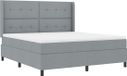 vidaXL Boxspring bed met kussen Lichtgrijs 200 x 180 cm Stof