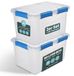 Icecat Boîte de rangement étanche - Avec couvercle - Ip67 - Empilable - Transparent avec bleu - 11,4 L à 50 L
