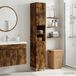 Maison Exclusive Armoire de salle de bain exclusive, modèle ALKMAAR, avec étagère ouverte, en chêne fumé