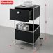FLOORDIREKT Metalen Rek Concept Epure MK-145 - Rolcontainer Met 3 Verdiepingen, Lade & Legplanken - 40 x 75 x 40 cm - Zwart