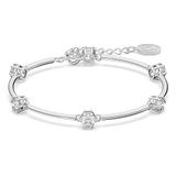 Swarovski Verstelbare armband van wit kristal en gerhodineerd