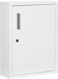 Kleankin Medicijnkastje - Staal - Wit - 40x15x53,5 cm