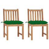 VidaXL Chaise de jardin Assise capitonnée Teck Vert