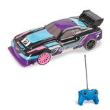 MONDO Motors Hot Wheels GT Scorcher-model, schaal 1:24, tot 8 km/u, speelgoedauto voor kinderen, 63822, met ledlampjes in de carrosserie paars/lichtblauw