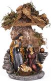 BRUBAKER Figurine de Noël Sainte Famille - Jésus, Marie et Joseph - Figurine de Noël de 25 cm avec figures peintes à la main - Scène de Noël Décoration de Noël - Décoration de table en polyrésine