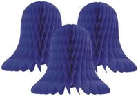 Merkloos / Sans marque Fest-Dekor Gmbh Kerstklokken lampionnen - 3x - donkerblauw - 30 x 30 cm - Kerstversiering - Papier
