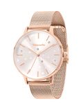 Tamaris dameshorloge – Schlichte, runde horloge voor dames 36 mm - horloge met roestvrij staal Meshband in zilver, Gold, Roségoud, Zwart, Blauw, Groen, Lila uvm, wasserfest