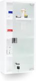 Merkloos Relaxdays Medicijnkastje XXL - RVS - Metaal - Glas - 57 x 27 x 12 cm - Wit