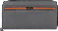 mano Don Leonardo Portemonnee RFID Leer 18 cm - Dames - Horizontaal - grijs