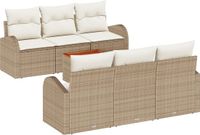 vidaXL Tuinbank Set Beige en Crème Polyrattan