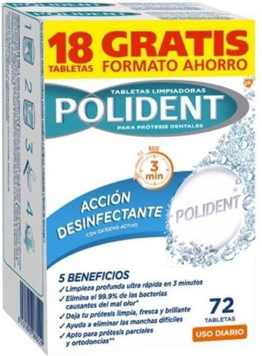 Polident Prothese Reinigingstabletten - 72 stuks