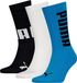 Puma Unisex Big Logo Crew 3-Pack Blauw Schoenmaat 39-42 Katoen