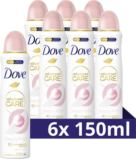 Dove Advanced Care Beauty Finish Deodorant Spray - 6 x 150ml - Anti-Transpirant