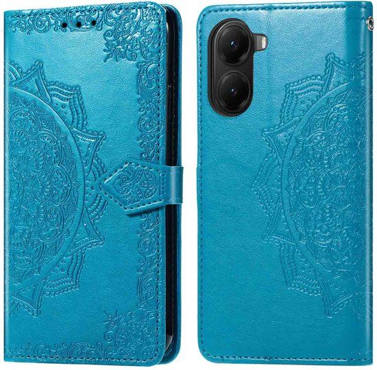 imoshion Hoesje - Geschikt voor Xiaomi Poco X7 Pro - Mandala Bookcase - Turquoise