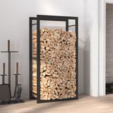 vidaXL Haardhoutrek - 80x28x86 cm - Staal - Matzwart
