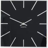 FLEXISTYLE Wandklok vierkant Exact 30 cm diameter, zonder tikkgeluiden, modern, design acrylglas en acrylspiegel, woonkamer, slaapkamer (zwart)