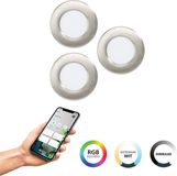 EGLO Connect.z fueva 6-z smart inbouwspot - led - ø 8.8 cm - chroom - instelbaar rgb & wit licht - dimbaar - zigbee