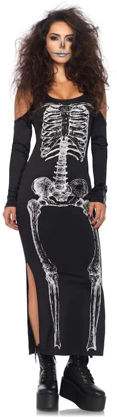 Leg Avenue skelet jurk Model 85565 maat XL zwart/wit