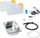 12V Mini-keuken, keuken, bouwpakket, spoelbak, afmetingen 325x265x100mm, model London, geschikt voor Hymer en VW