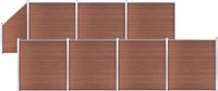 vidaXL Schuttingset - 7 vierkant en 1 schuin - 1311x186 cm - Bruin