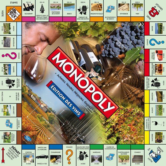 Winning Moves Monopoly Editions Des Vins (Fr) - Bordspel - 60 minuten speeltijd - Denkspel - Frans