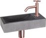 Differnz Ribble Fonteinset Bombai black natuursteen kraan kruis rood koper 38.402.25
