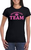 Bellatio Decorations Vrijgezellenfeest T-shirt dames - zwart - roze glitter - bruiloft - groep/team XXL