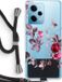 Case Company® - Xiaomi Redmi Note 12 Pro 5G Case with Cord - Floral Design - Black Cord - Full Protection
