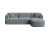 Canapé d'angle droit modulable 4 places en velours côtelé gris foncé